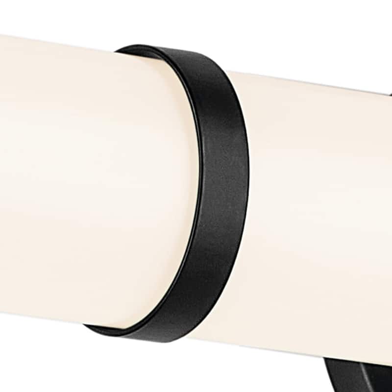 Kichler Lighting Rosh 32" Bath Bar Large LED with White Glass in Black - 24.25"