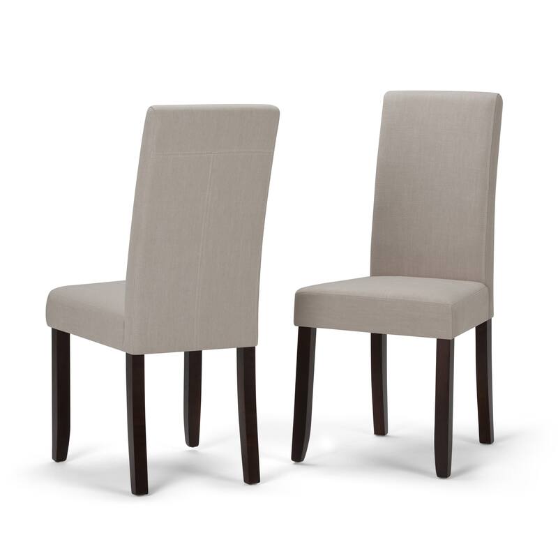 WYNDENHALL Normandy Transitional 7 Pc Dining Set with 6 Upholstered Parson Chairs and 66 inch Wide Table