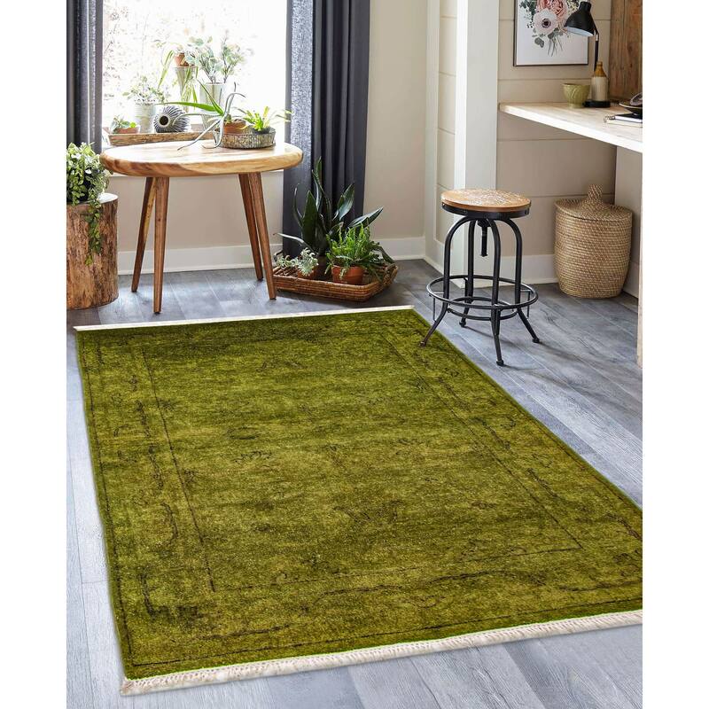 ECARPETGALLERY Hand-knotted Vibrance Green Wool Rug - 3'11 x 5'11
