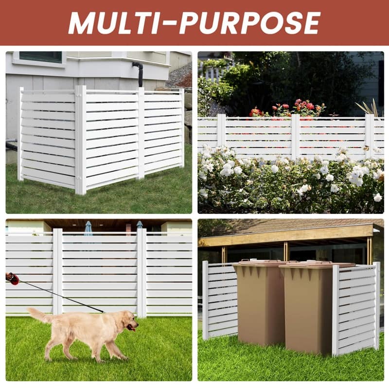 DoCred PVC Air Conditioner Fence, Enclosure w/Metal Ground Stakes