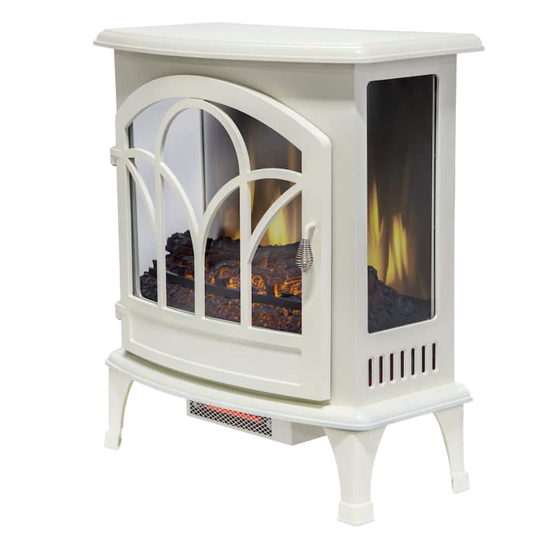 Muskoka 25-in Curved Front Infrared Panoramic Electric Stove in White