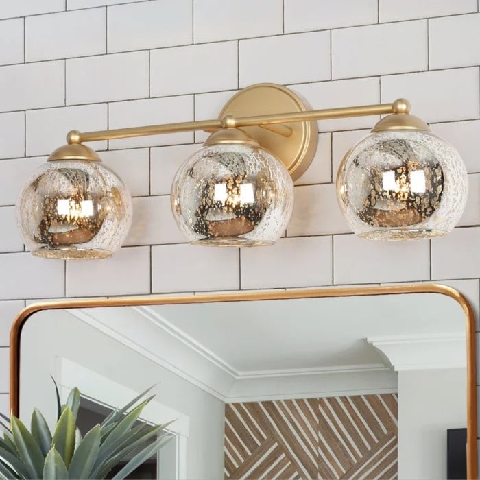 Mercury glass bathroom vanity light deals