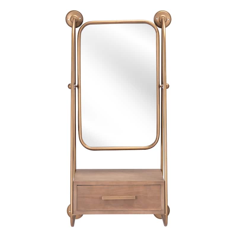 Grist Mill Mirror Shelf Gold