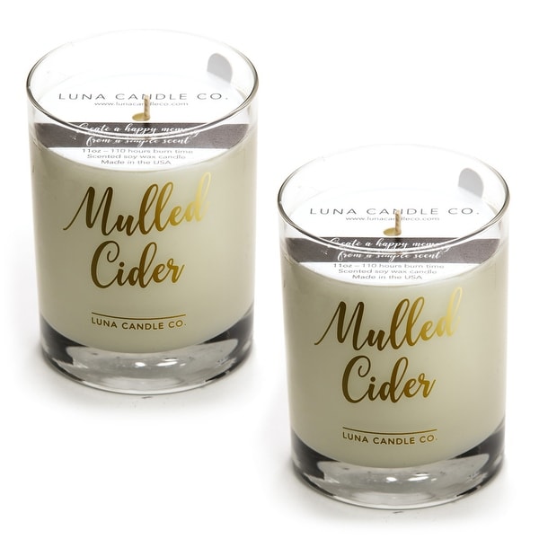 Mulled Apple Cider Premium Candle, Natural Soy Wax Long Burn (2 Pack)