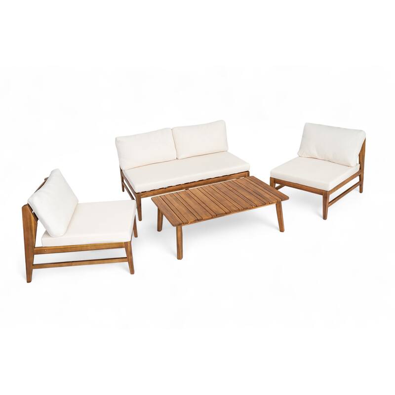 Christopher Knight Home-Rawson Acacia Wood Outdoor Chat Set