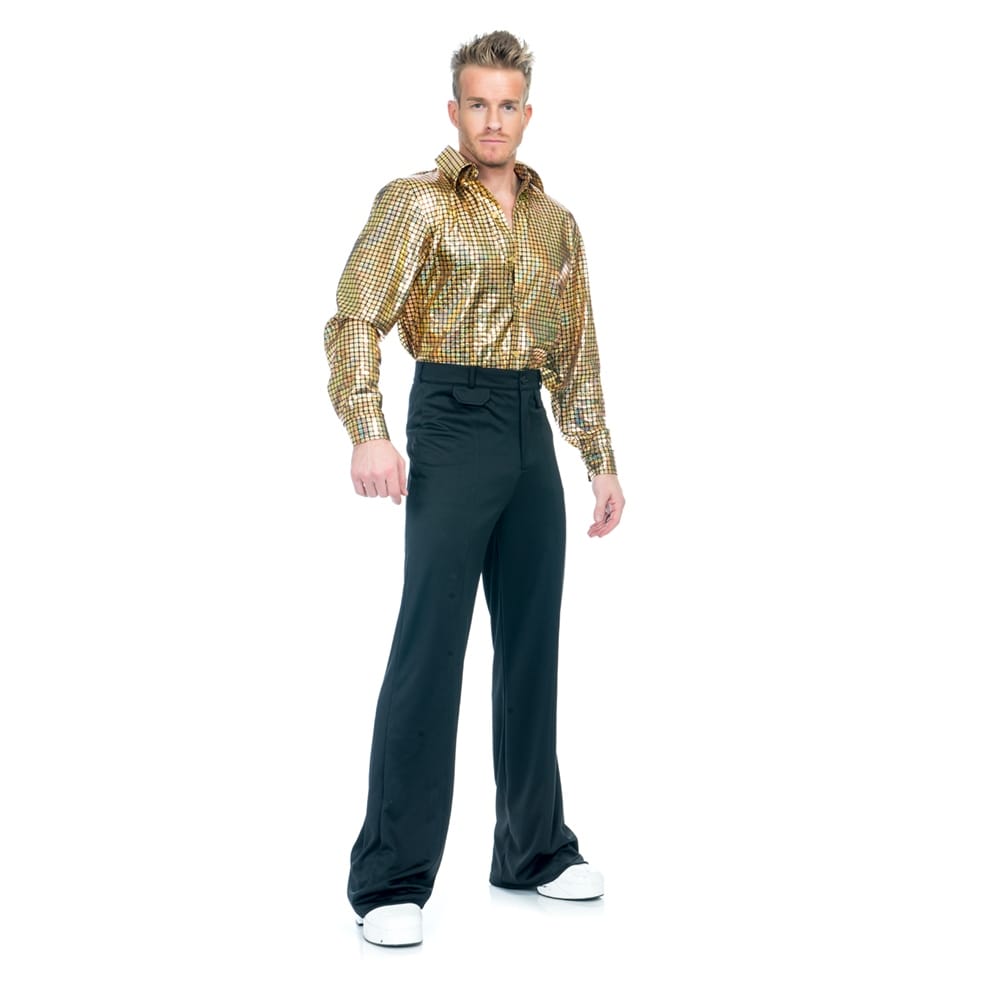 Shop Black Friday Deals On Mens Gold Hologram Disco Dude 70s Halloween Costume Overstock 17913642