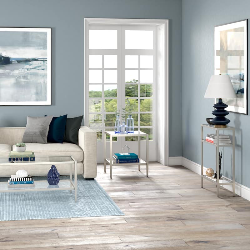 Hera 20" Wide Square Side Table with Mirror Shelf - 20" Wide