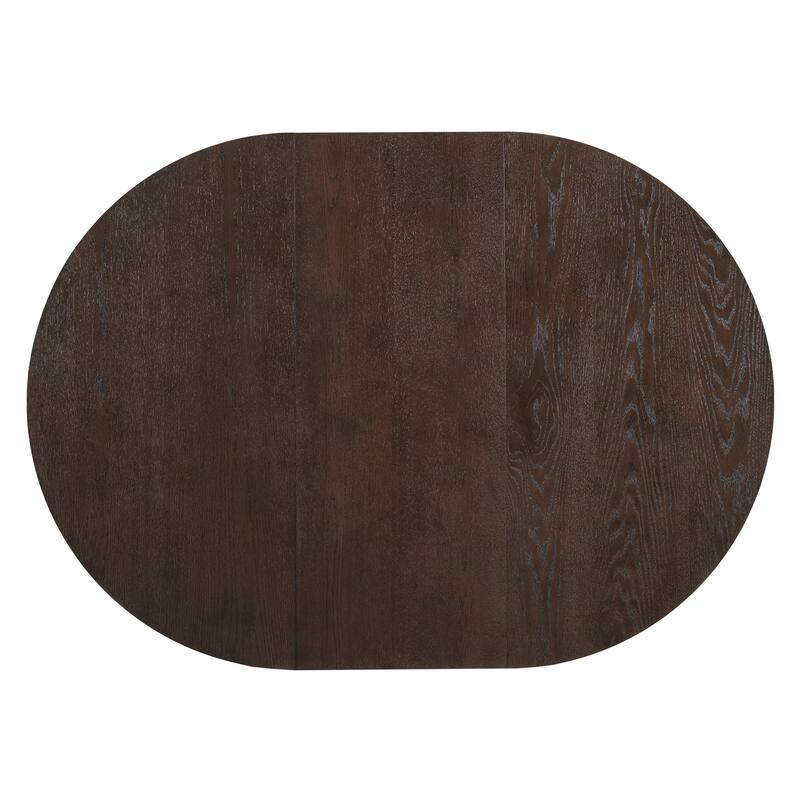 Elegant Round Dining Table with Extendable Table, Coffee Bar Table and Chair Set with Four Upholstered Chairs