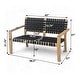 preview thumbnail 12 of 20, Christopher Knight Home - Hilary Acacia Wood Outdoor Loveseat with Woven Rope, 2-Seater Sofa
