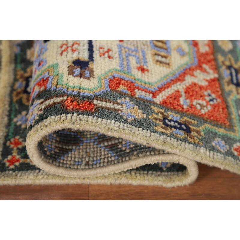 Geometric Kazak Indian Accent Rug Handmade Wool Carpet - 2'0" x 3'0"