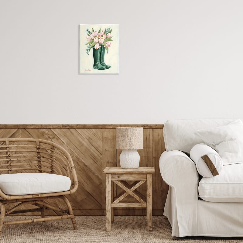 Stupell Tulips in Rain Boots Wall Plaque Art Design By Sara Baker