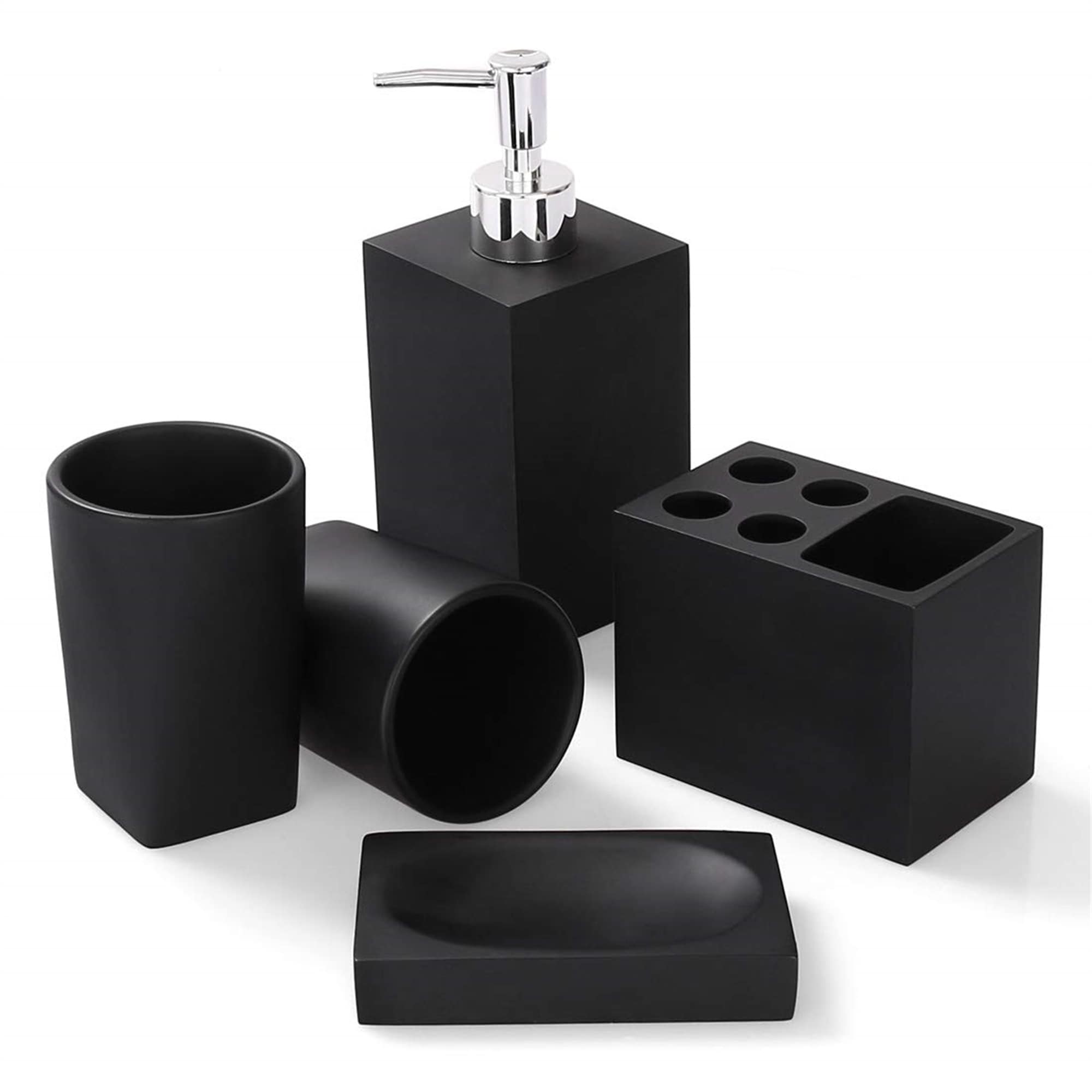 The Matte Black Ceramic Bath Accessories