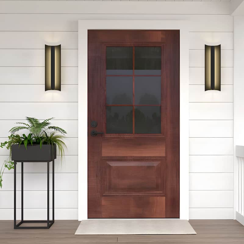Black Modern/Contemporary LED Outdoor Wall Lantern Sconce