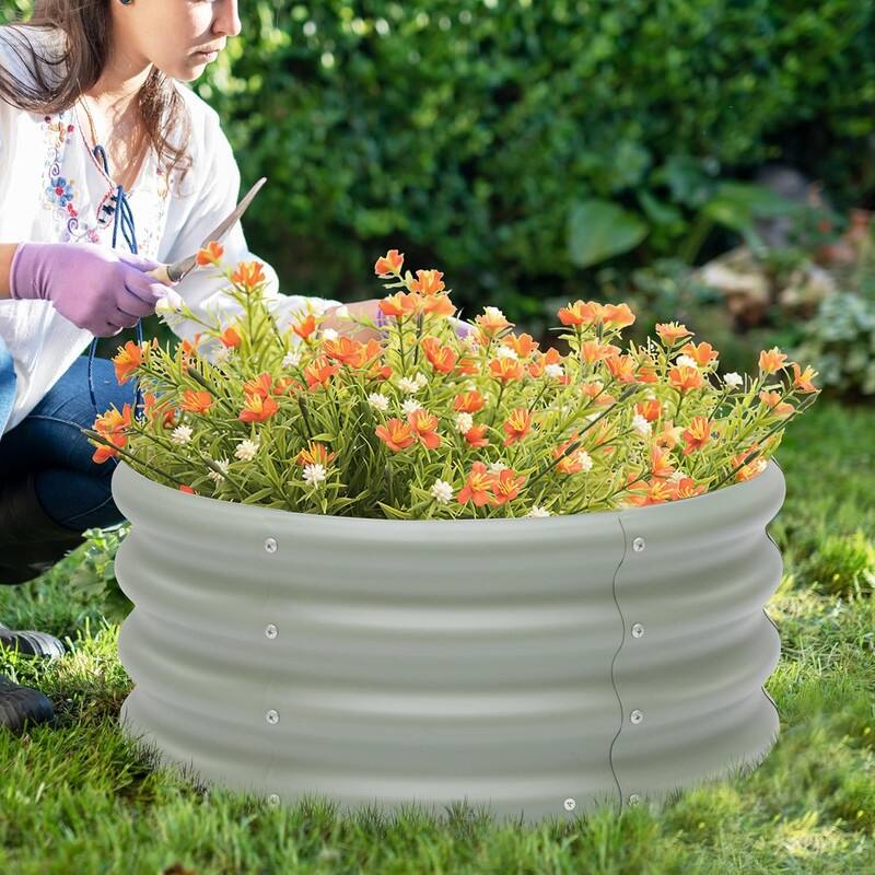 2 Pack Galvanized Raised Garden Bed,Outdoor