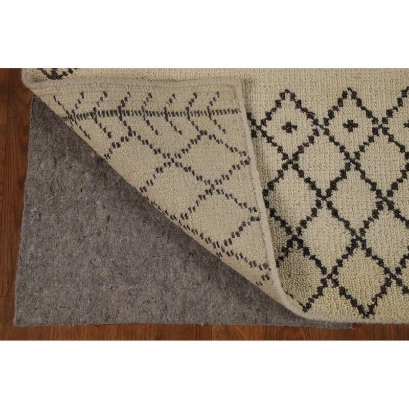 Trellis Moroccan Indian Area Rug Hand-Knotted Wool Carpet - 5'5" x 7'9"