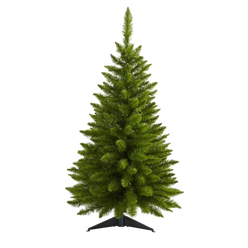 3ft. Pine Artificial Christmas Tree with 50 Warm White Lights and 143 Branches - Compact Holiday X-Mas Accent Tree