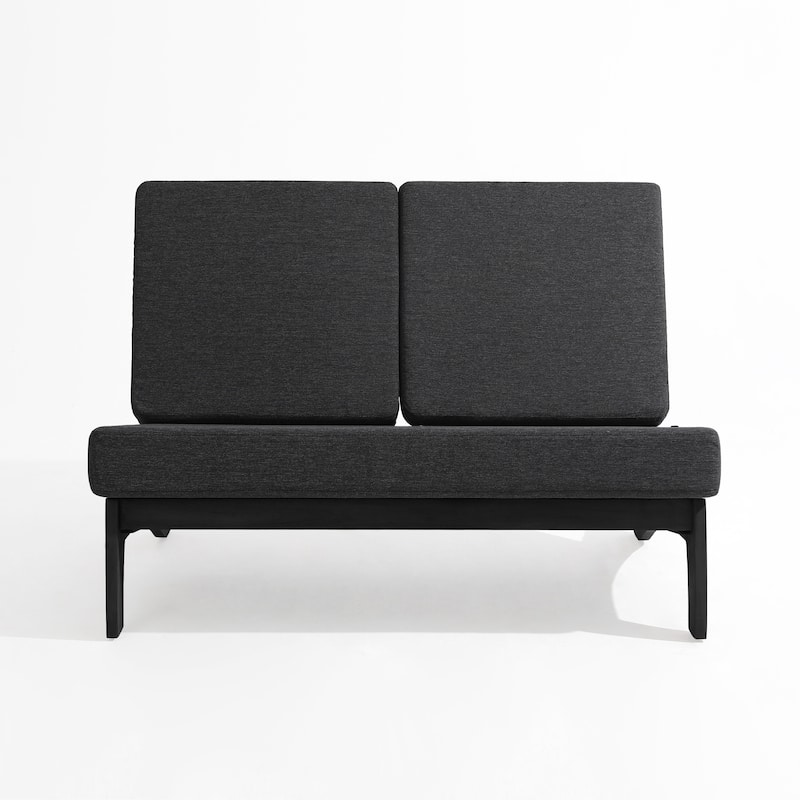 Outdoor Furniture Teak Wood Armless Loveseat Sofa With Cushion