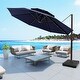 preview thumbnail 18 of 35, Luxury Patio Cantilever Umbrella with Round Double Top