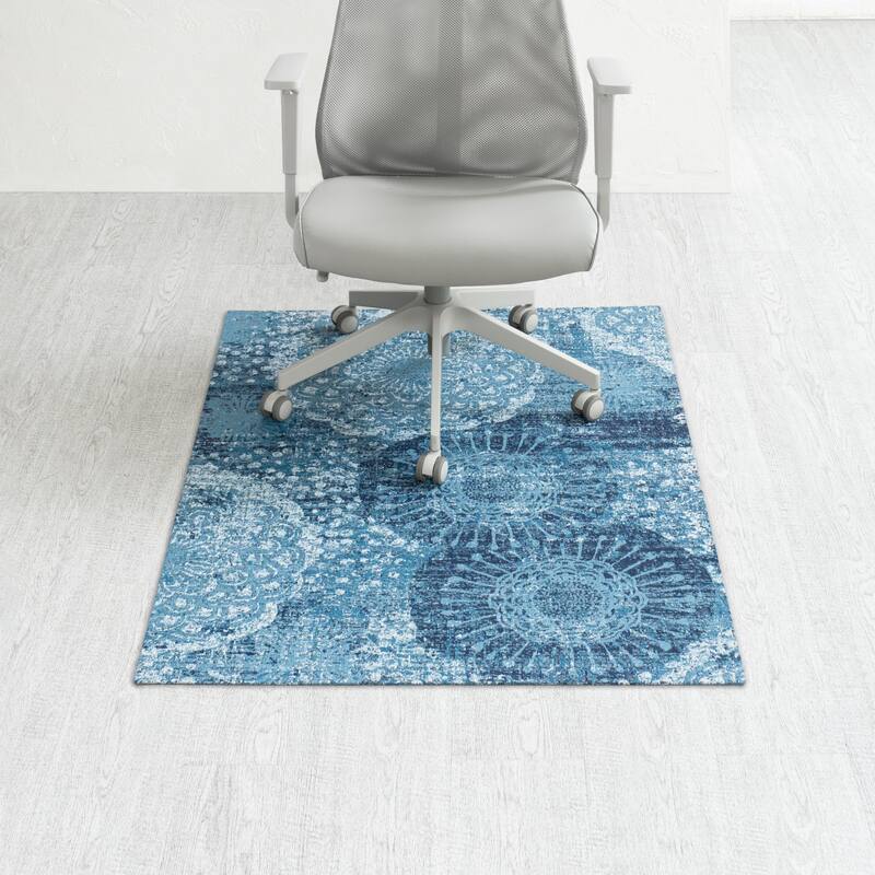Jani 36"x48" Rug'd Chair Mat-Rug Style Office Chairmat for Carpet & Hard Floors| 0.25" Thick |Non-Slip, Foldable Desk Chair Mat - Las Cruces