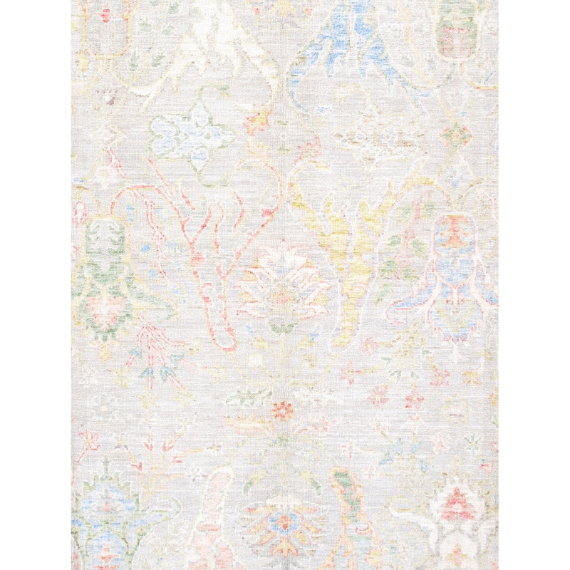 Pasargad Home Oushak Hand-Knotted Silver Wool Area Rug - 7'11" X 9' 7"