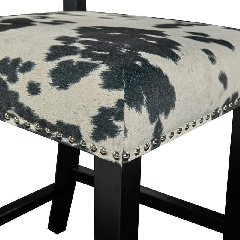 Linon Lemont Black Cow Print Counter Stool Bed Bath & Beyond 18192822