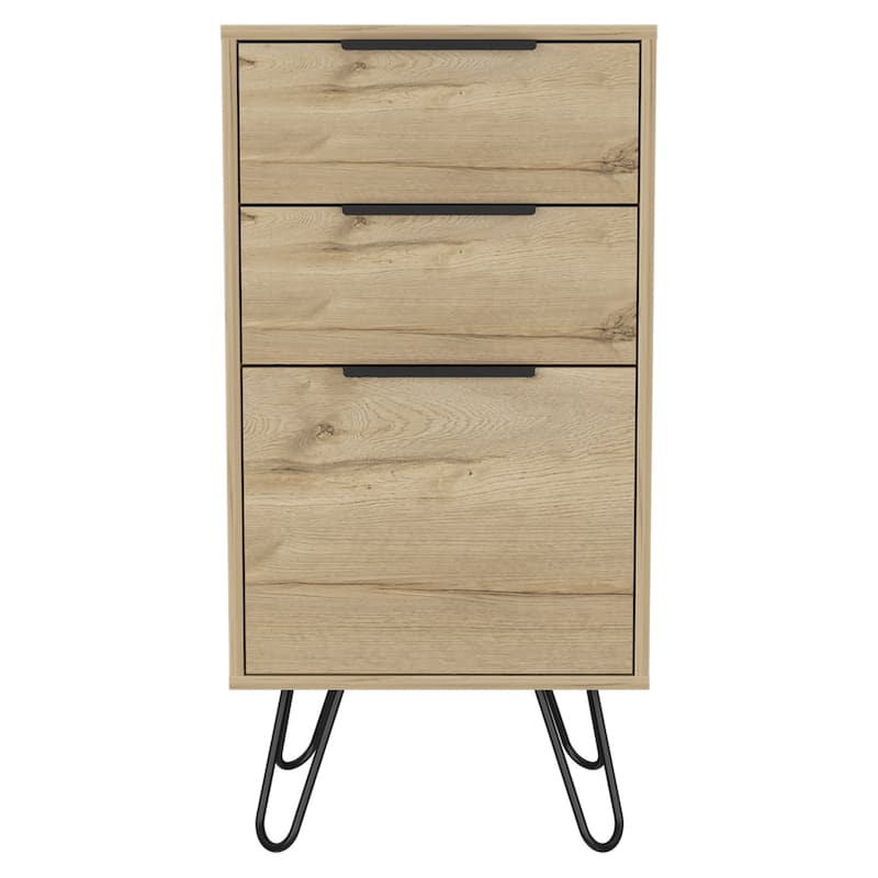 18inch Brown And Black Three Drawer Chest
