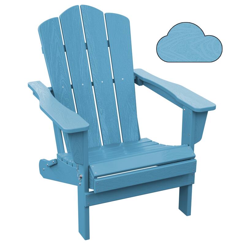 Outdoor HDPE Folding Classic Adirondack Chair All-Weather - Light Blue