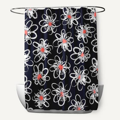 71 x 74-inch Penelope Floral Geometric Print Shower Curtain