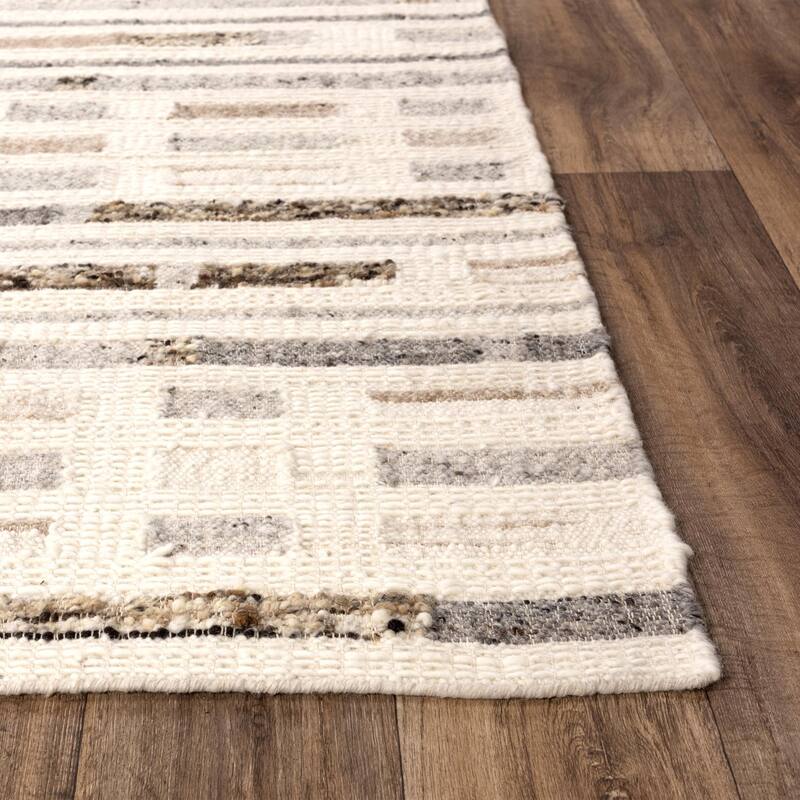 Alora Decor Taos Transitional Gray Wool/Cotton Area Rug