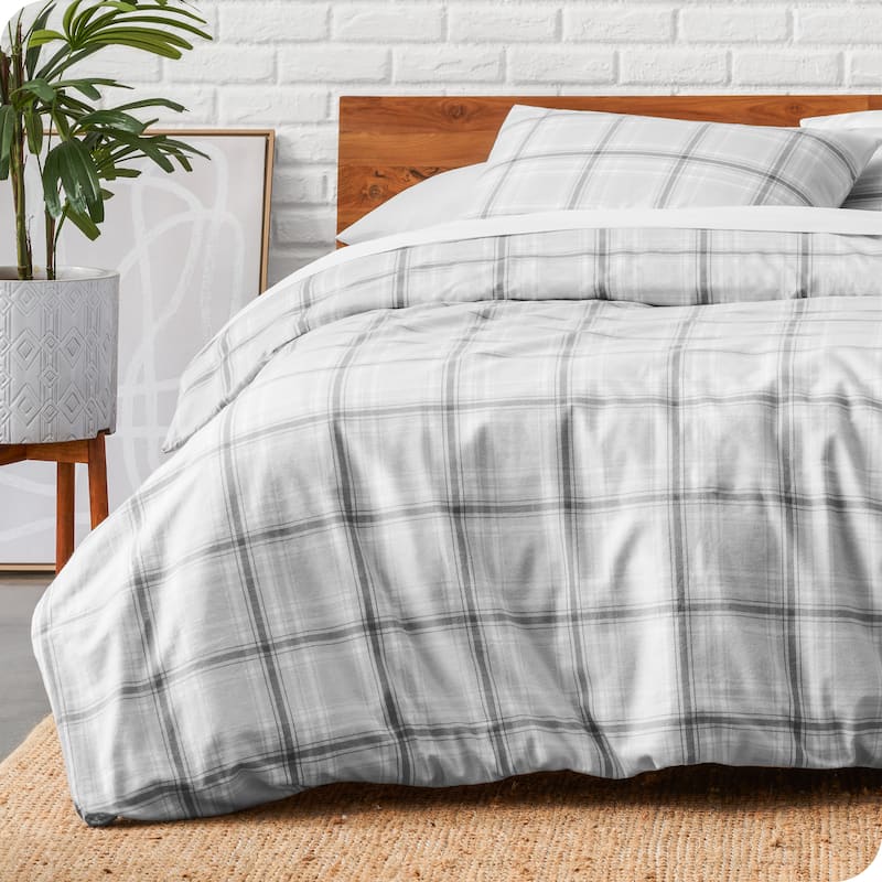 Bare Home Cotton Flannel Duvet Cover and Sham Set