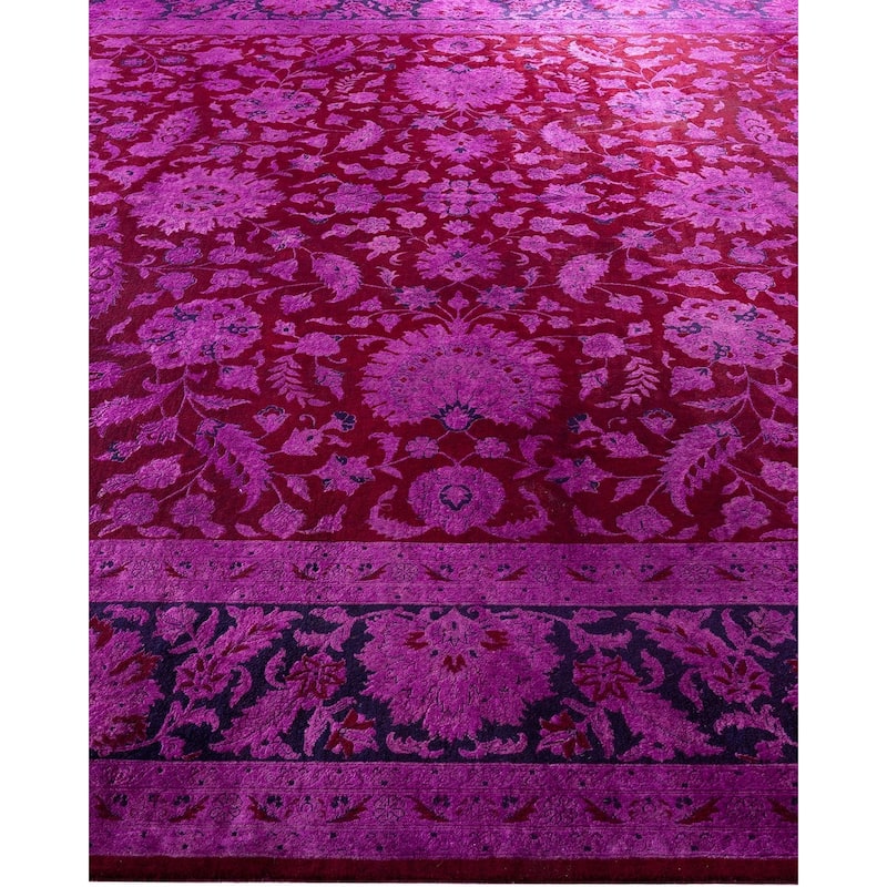 Fine Vibrance One-of-a-Kind Hand-Knotted Area Rug - Pink, 9' 3" x 12' 5" - 9' 3" x 12' 5"