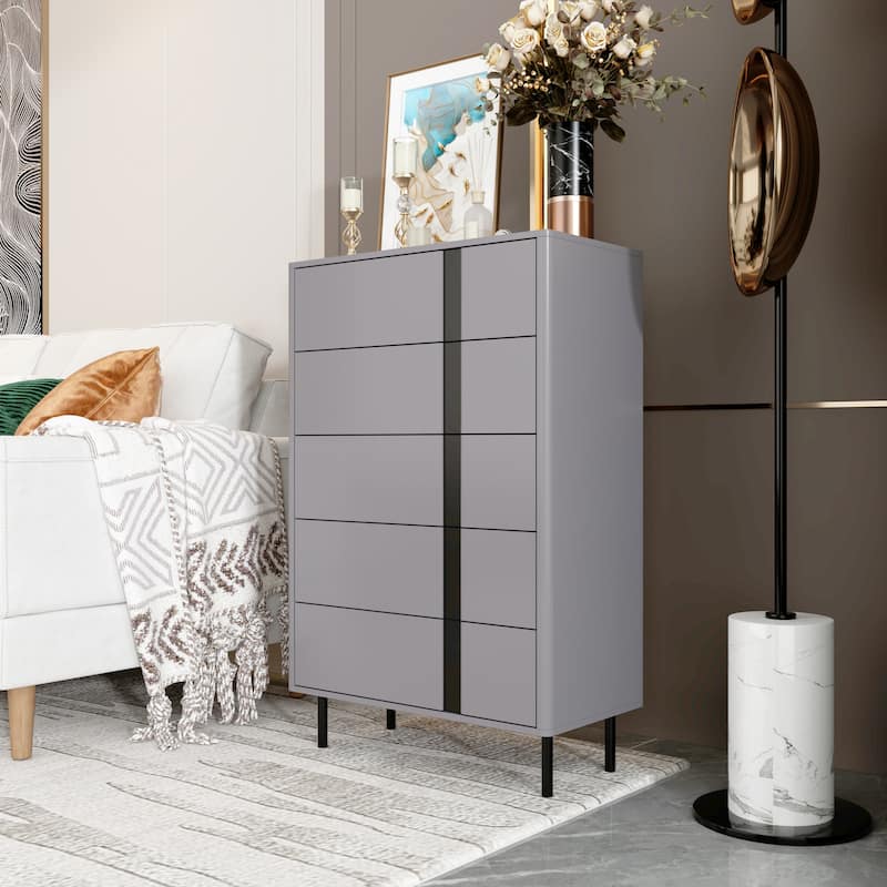 Modern End Table with Adjustable Metal Legs - Compact Storage Unit