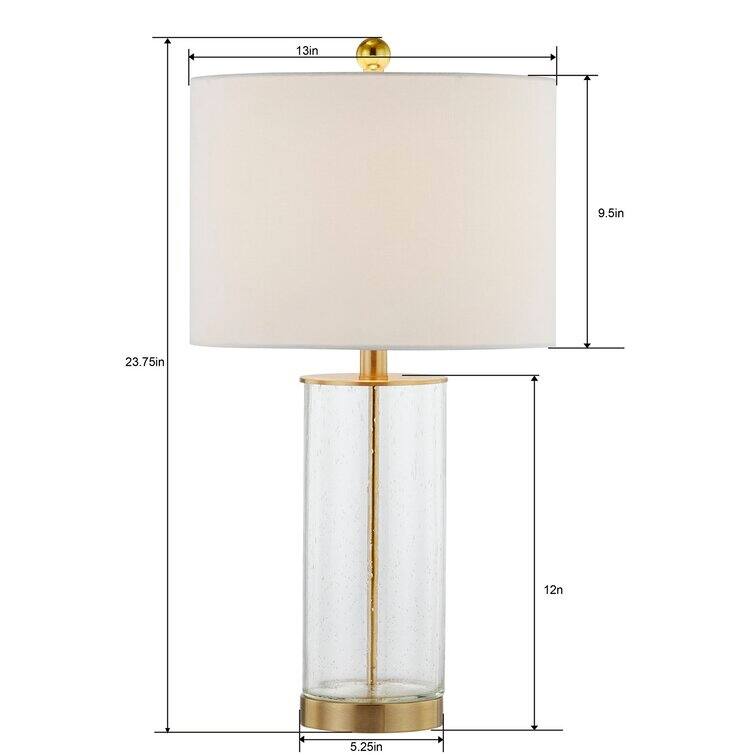 23.75" Clear Glass Table Lamp Set (Set of 2) - 13*13*23.75
