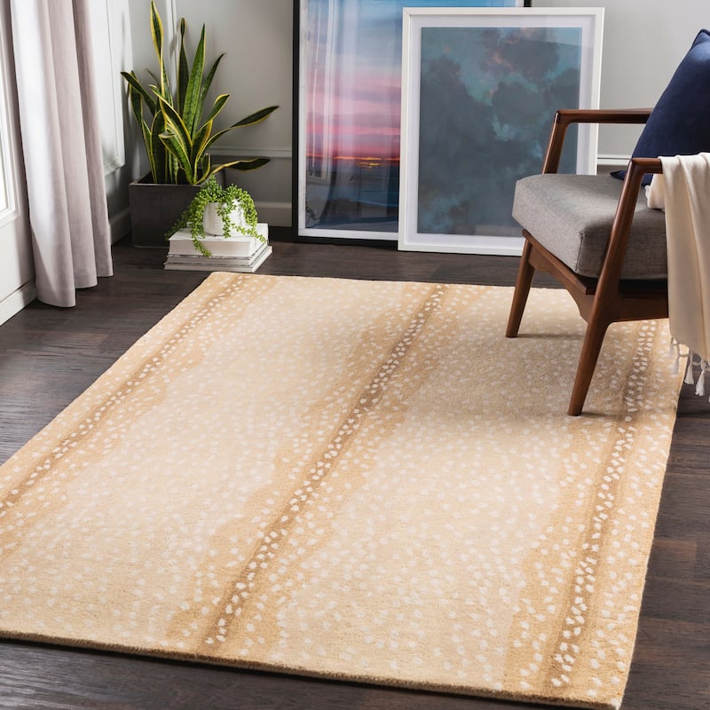 Artistic Weavers Bryce Handmade Animal Striped Wool Area Rug - Tan - 8' x 10'