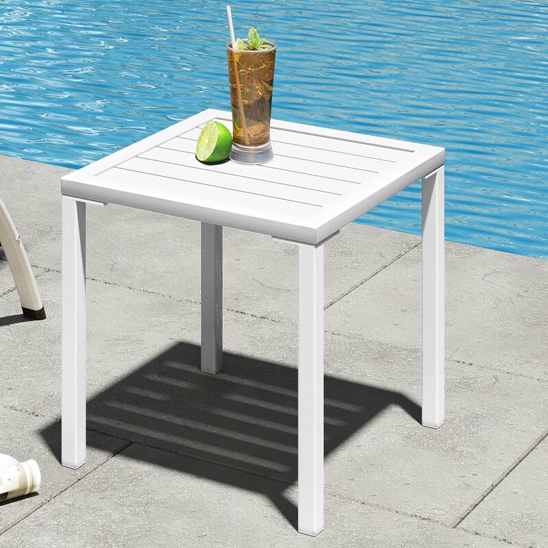 VredHom Outdoor Aluminum Adjustable Chaise Lounge Chairs and Side Table Set - 60.4 in L * 24.6 in W * 16.1/40.8 in H