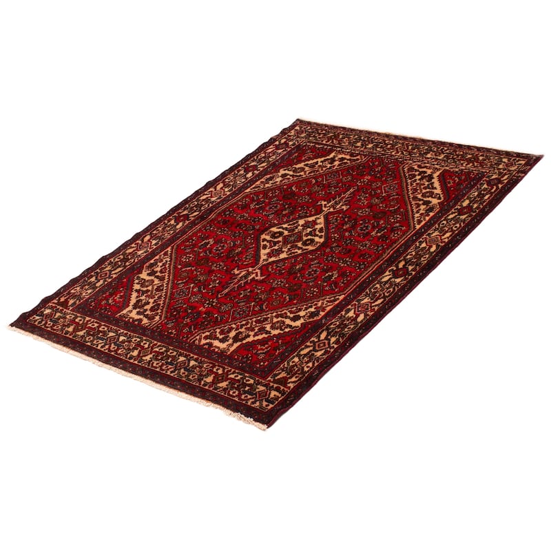 ECARPETGALLERY Hand-knotted Andelz Red Wool Rug - 4'5 x 6'7