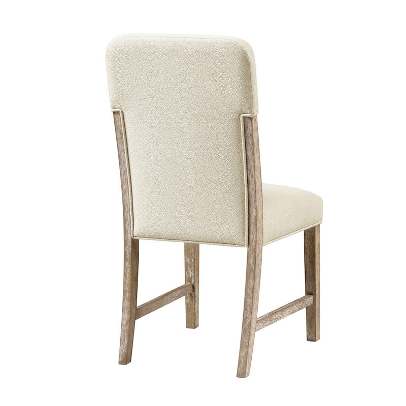 Modern Comfortable Dining Side Chairs Set of 2pc Plush Chenille Upholstered Seat and Back Wooden Furniture