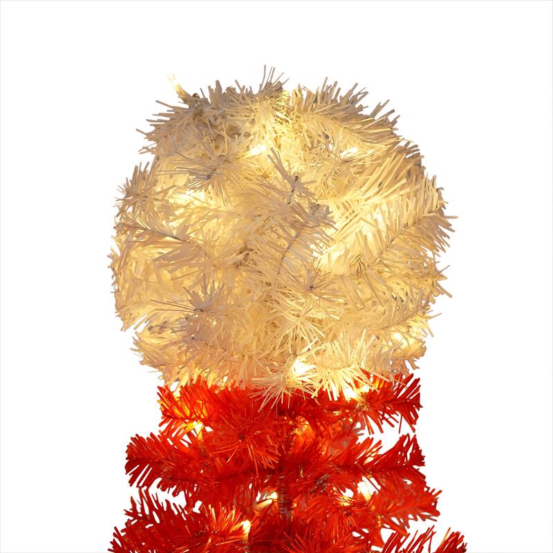 Festive Santa Hat Style Christmas Tree Set, Pre-Lit with 300 LED Lights