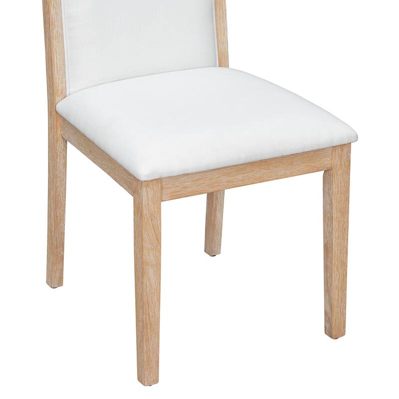 Roomfitters Dining Chair Set of 4, Upholstered Wood Chairs with Curved Back for Dining Room and Living Room