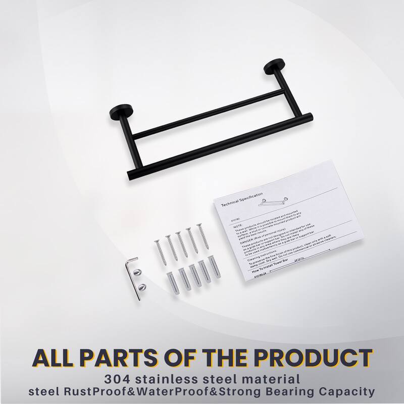 WOWOW Wall Mounted Stainless Steel Double Towel Bar