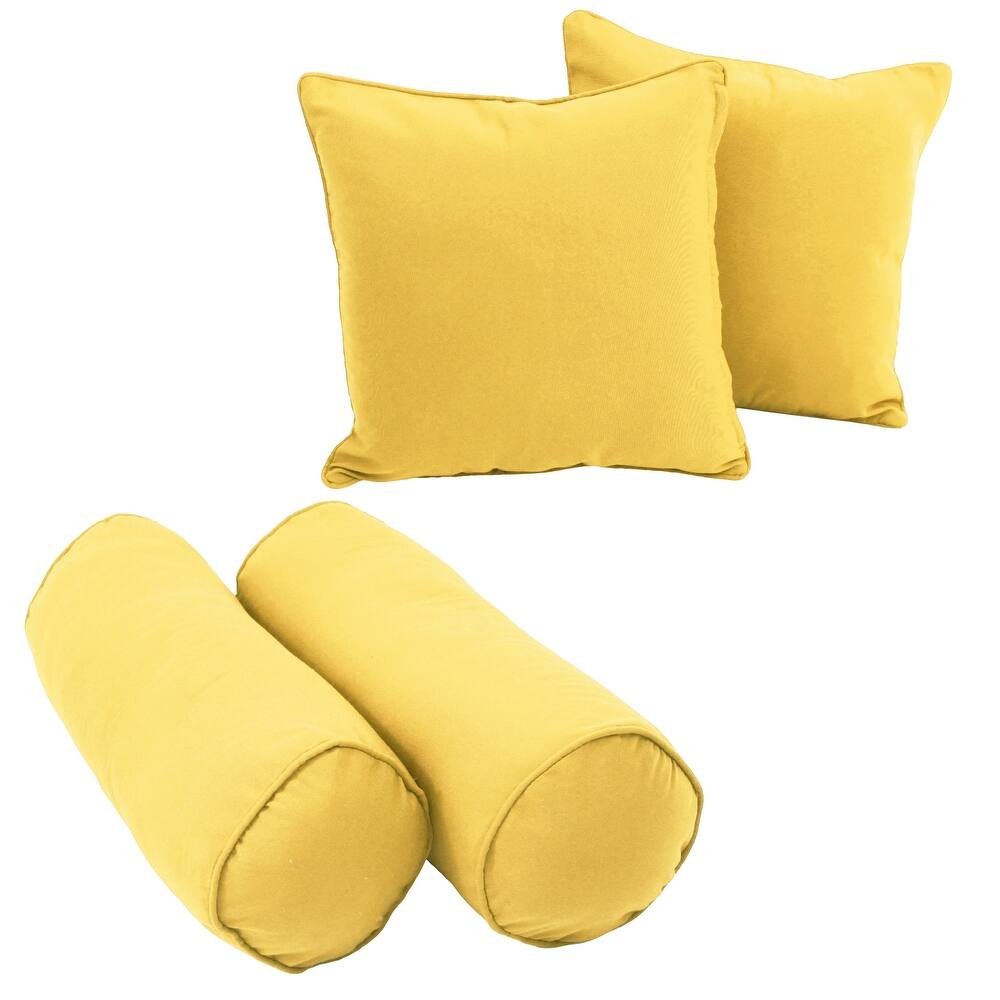 Twill 4-Piece Bolster/Throw Pillow Set