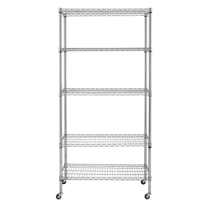 5Tier Steel Wire Shelving with Wheels On Sale Bed Bath & Beyond