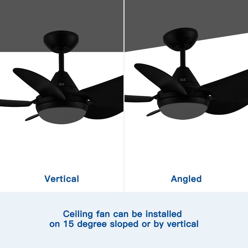 30" Intergrated LED Ceiling Fan Lighting with Matte Black ABS Blade