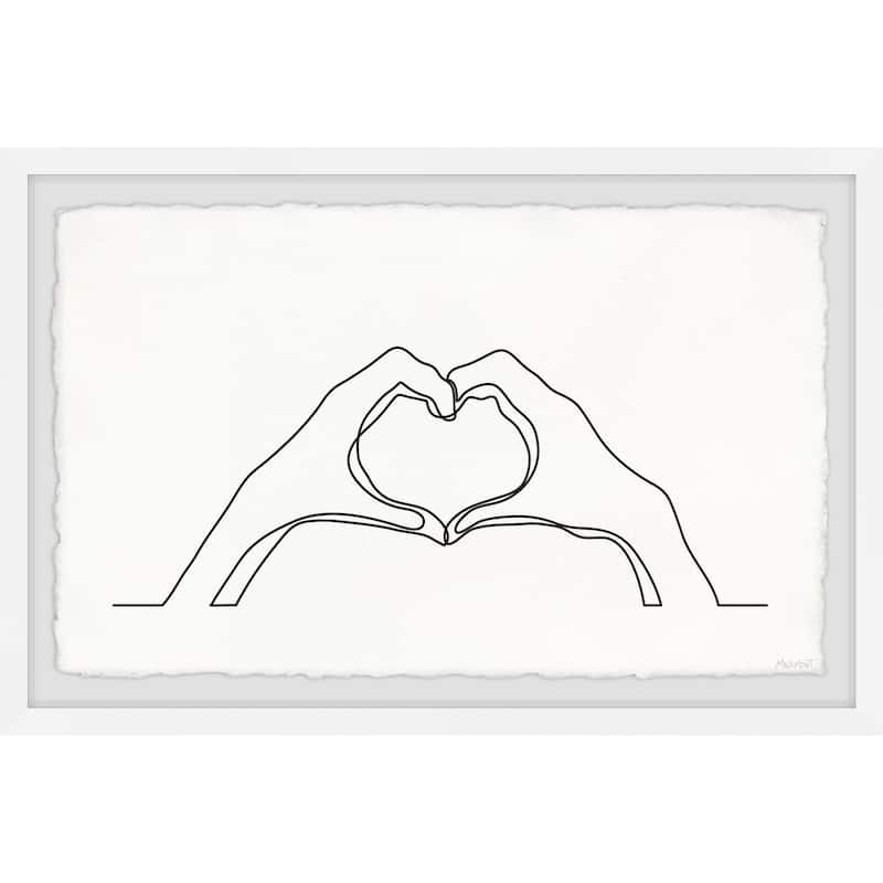 'Hand Heart' Framed Painting Print