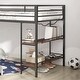 preview thumbnail 6 of 5, Sturdy Junior Twin Loft Bed for Kids,Loft Bed w/Wood Shelf & Guardrail