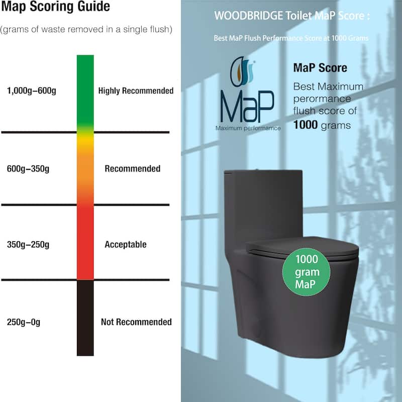 One Piece Elongated Toilet Tornado Flush. ADA Comfort Height 16.25 Inch. Dual Flush 1.1 1.6 GPF. MAP 1000g