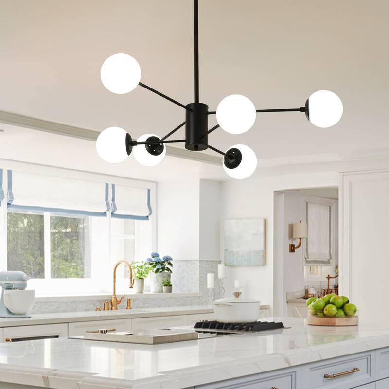 Matte Black 12-light Sputnik Chandelier