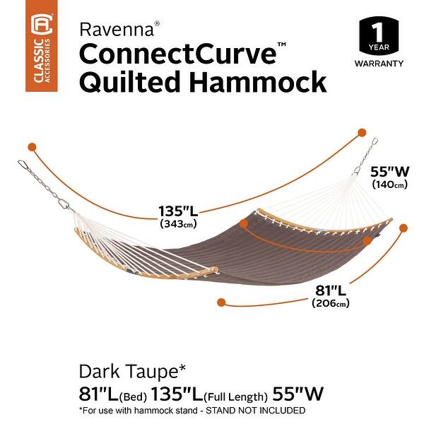 Classic Accessories Ravenna ConnectCurve Quilted Double Hammock, 81"L x 55"W