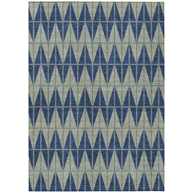 Machine Washable Indoor/ Outdoor Modern Zeke Chantille Rug