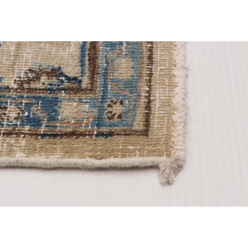ECARPETGALLERY Hand-knotted Antalya Vintage Khaki Wool Rug - 9'5 x 12'9
